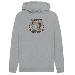 Betty Boop Unisex Adult Cowgirl Hoodie / Heather Grey